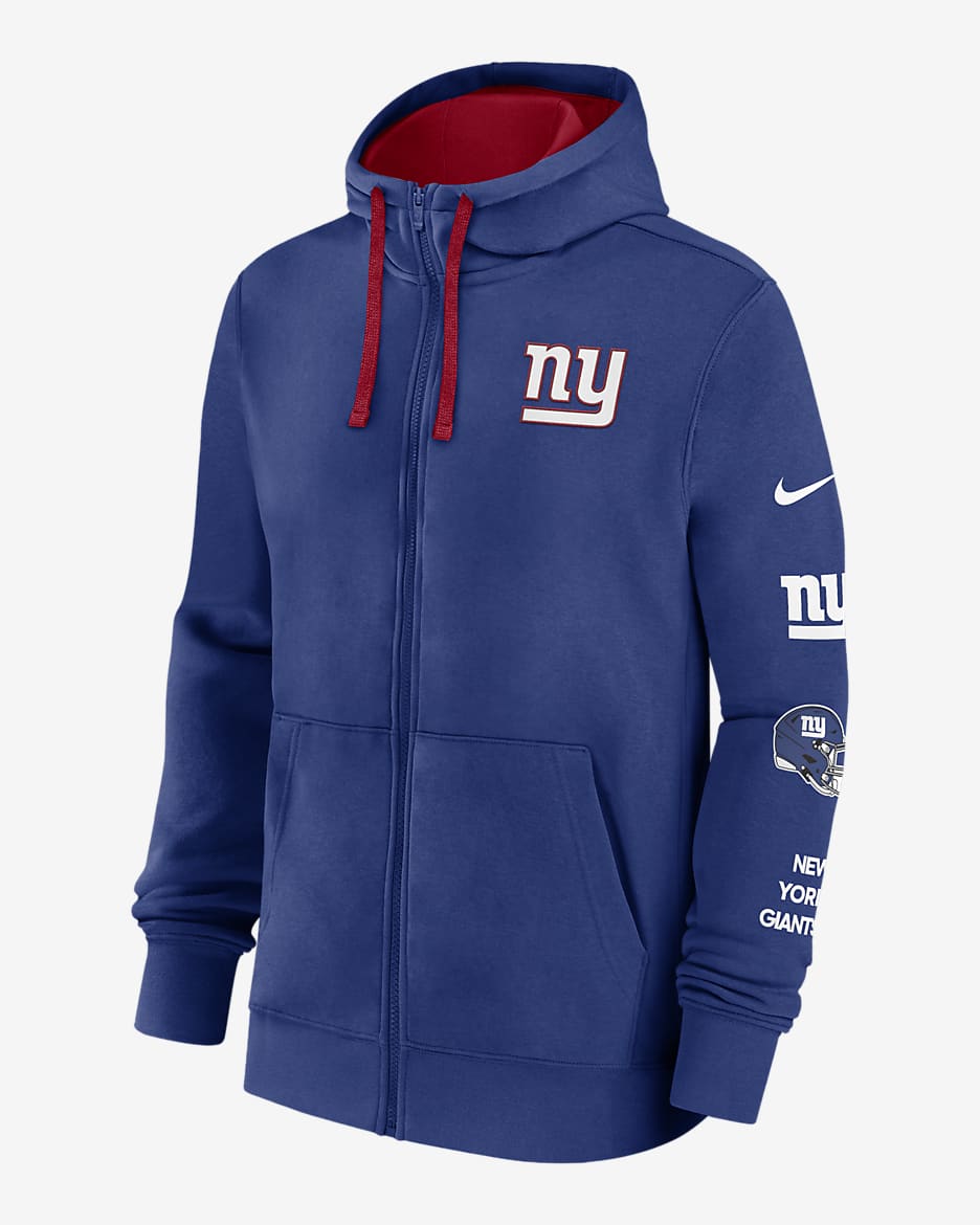 New York Giants Club Men s Nike NFL Full Zip Hoodie